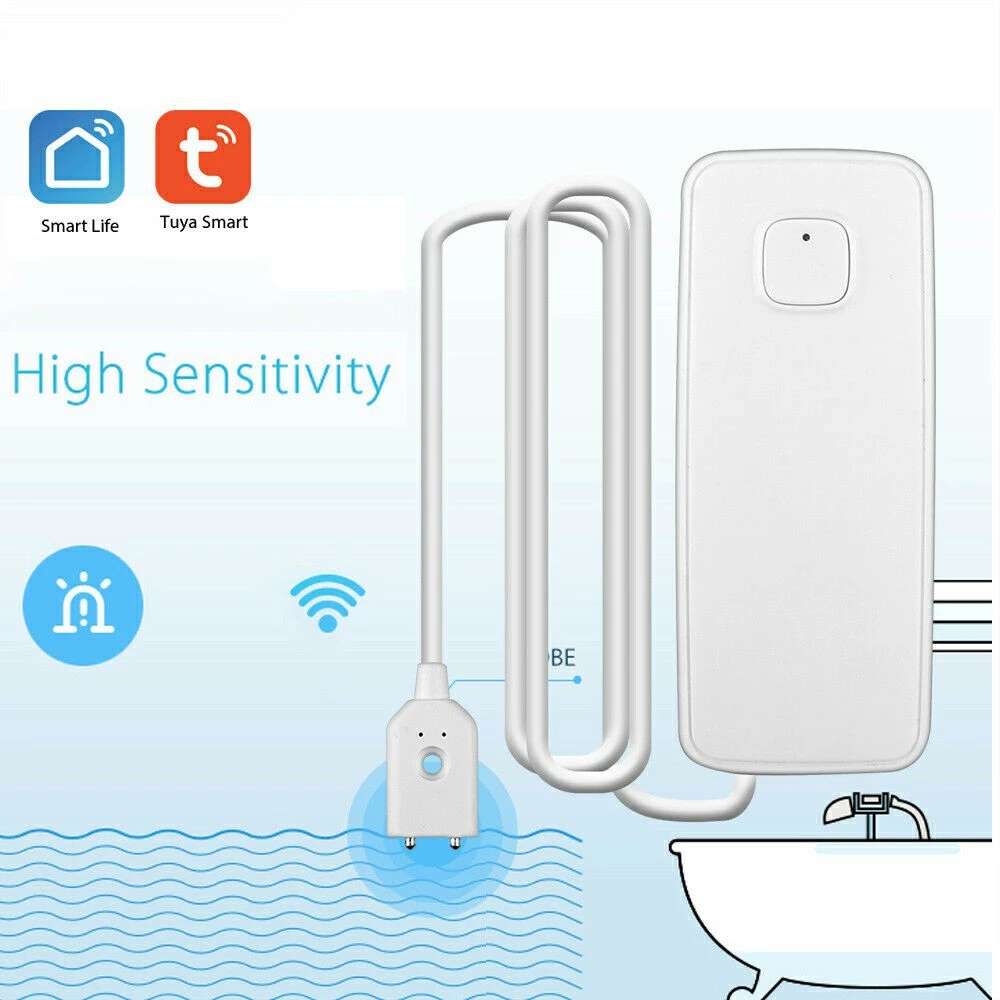 Wifi Water Leak Detector - 漏水警報器センサー,水漏れ検知器,オーバーフロー,洪水漏れアラート,リモートモニター,Tuya/スマートライフによる漏えい通知