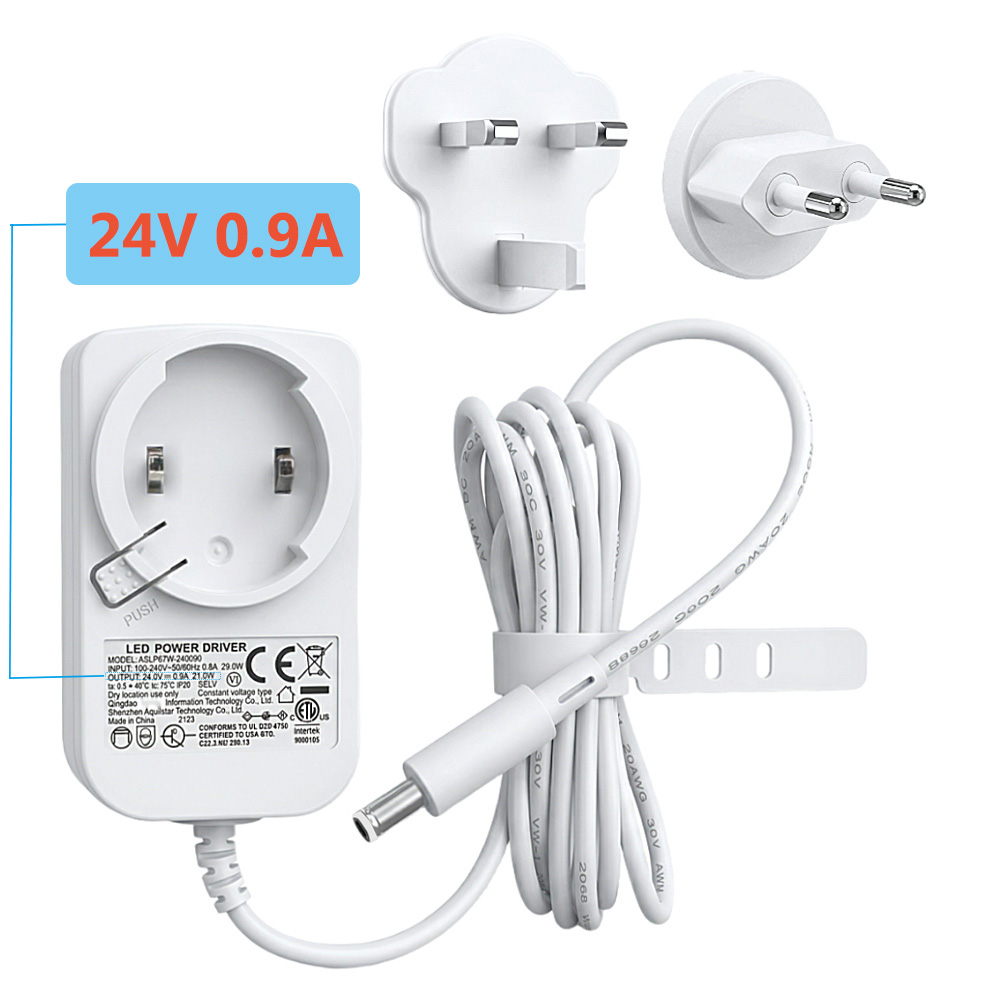 Smart Power Strip - Yeelightスマートストリップライト1S用24V充電器 交換用電源アダプター 24V LED電源ドライバー-24V-0.9A-DC 4.0X1.7mmプラグ