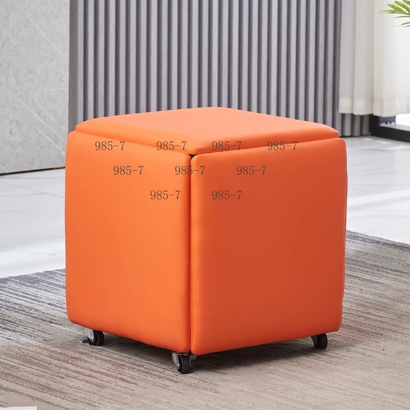 Smart Home Furniture - モダンな家の装飾アップサイクル家具スマートキューブ5 in 1メタルオットマンスツール折りたたみ式ホイール付きアパート用