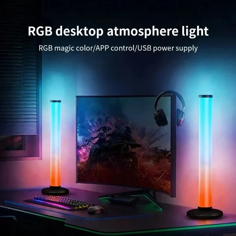 Smart Bulb - RGB LEDライトバー USB給電式、スマートTVアンビエント照明、Bluetoothアプリリモコン付き、音楽反応型ランプ、ホームデコレーション用