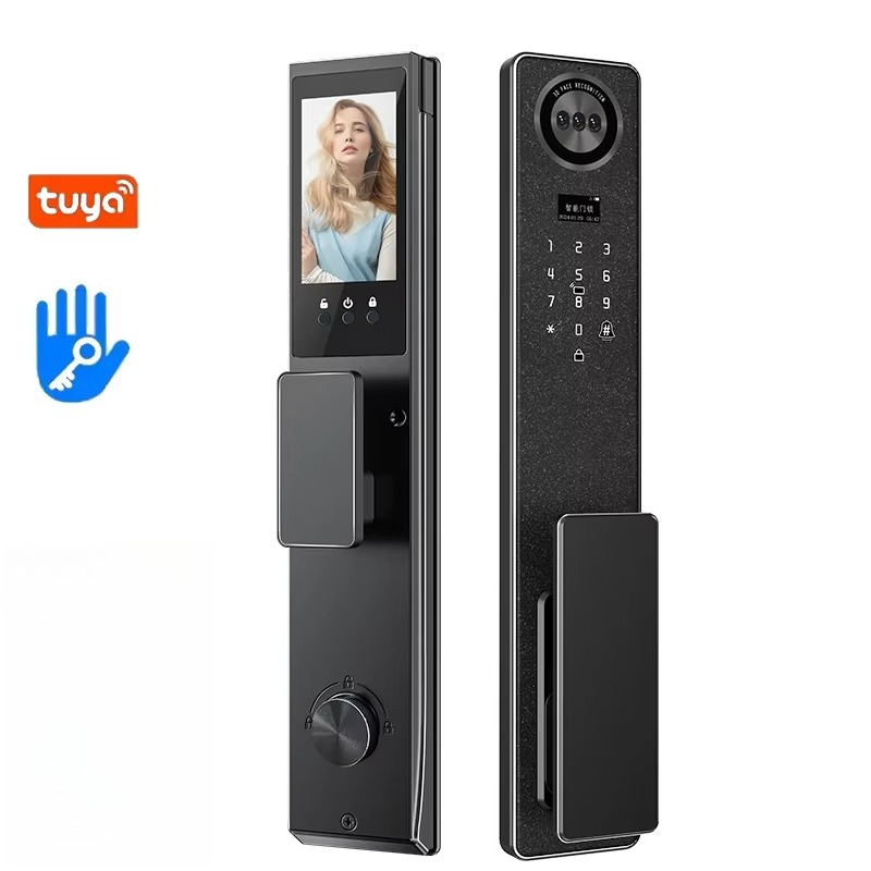 Smart Home In Us - Tuya WiFi スマートドアロック、家庭用生体認証指紋ロック、キーパッドパスワード電子ロック、盗難防止フロントドアセキュリティロック