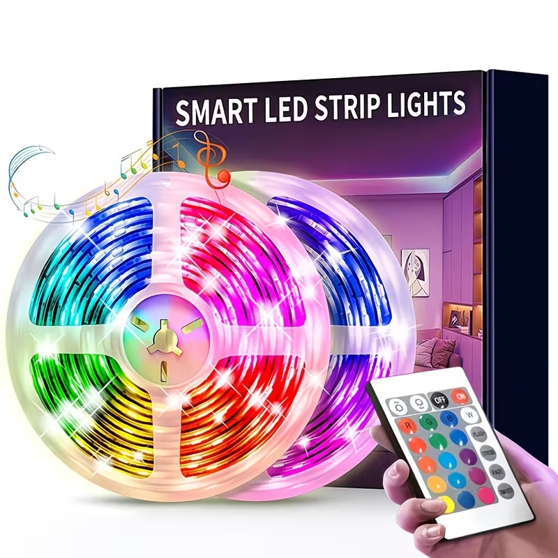 Smart Power Strip - アプリとリモコン付きスマートRGB LEDストリップライト、音楽同期、USB電源の省エネ照明、寝室用LEDライト