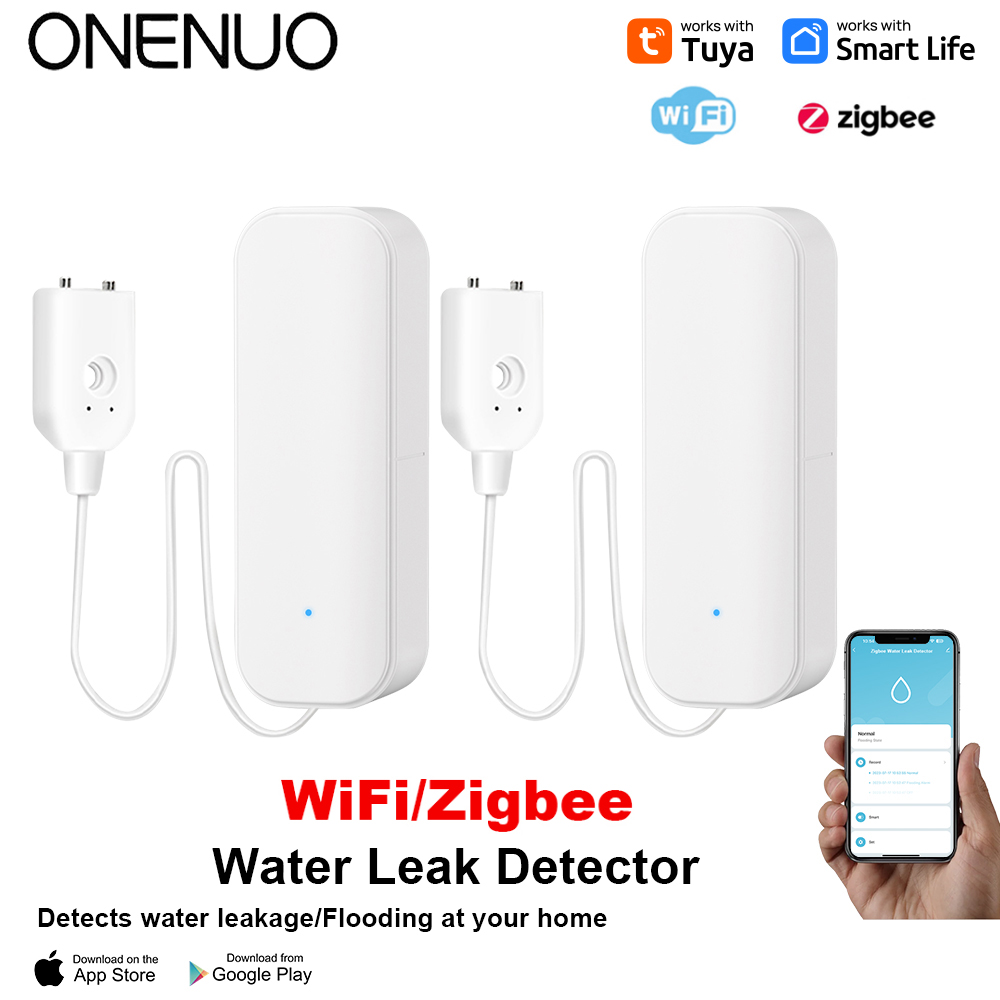 Wifi Water Leak Detector - WiFi/Zigbee 水センサー Tuya 漏水警報洪水漏水検知器スマートホームライフアプリ水警報オーバーフロー警報セキュリティシステム