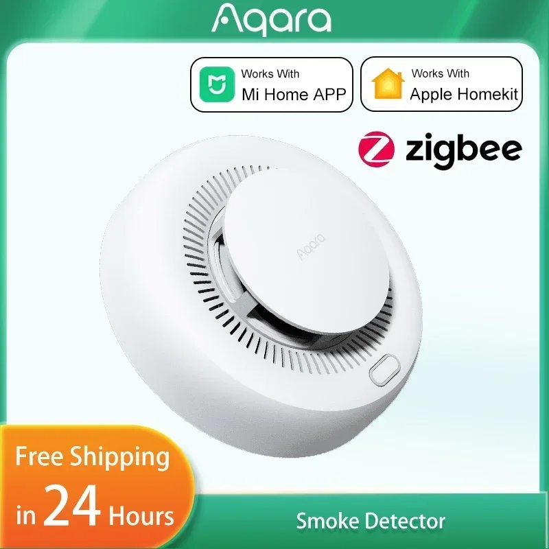 Smart Smoke Detector - Aqara マタースモーク検知センサー火災警報モニター Zigbee 3.0 サウンドアラートスマートホームセキュリティ Mi