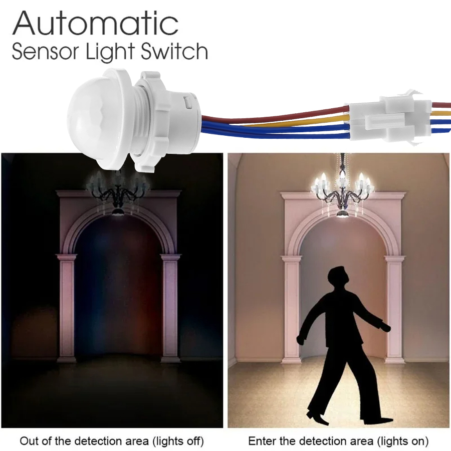 Smart Bulb - モーションセンサーライトスイッチ PIR センサースマート検出スイッチ 85-265V 天井電球廊下浴室地下階段ライト