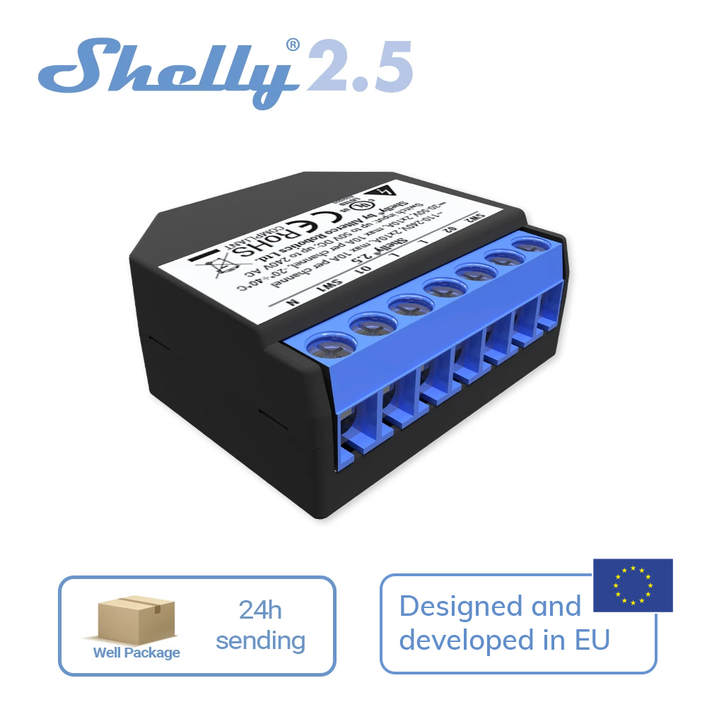 Smart Home Open Source - シェリー 2.5 スマートホームダブルリレー WiFi スイッチローラーシャッターオープンソースワイヤレスガレージドアカーテンデュアルパワーメータリング