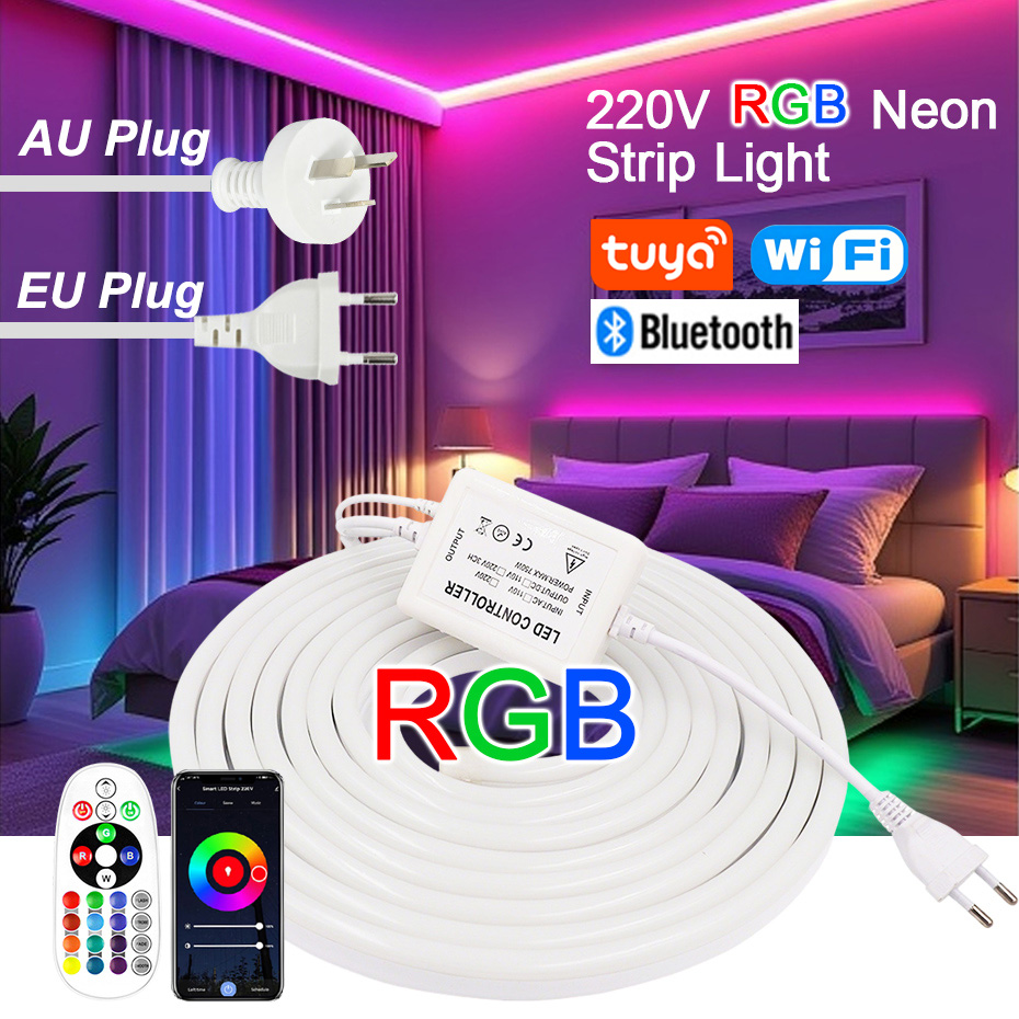 Smart Power Strip - 220V RGB LED ネオンストリップ EU AU