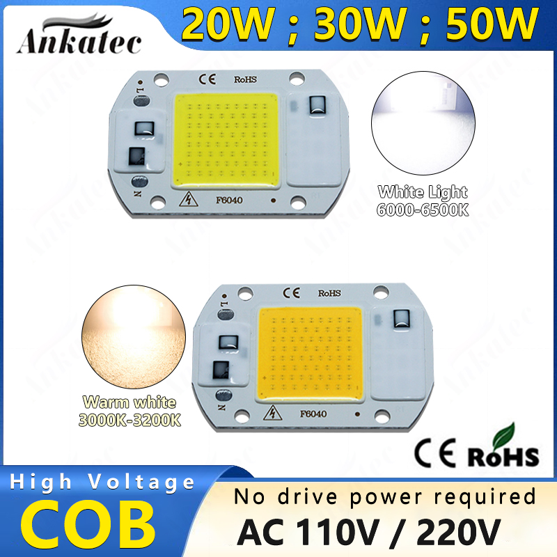 Smart Bulb - スマートLEDチップライト,3000k,6000k,20W,30W,50W,110V,220V,電球,DIY,屋外,スポットライト