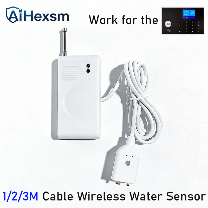 Wifi Water Leak Detector - 1/2/3メートルワイヤレス433MHz水漏れ警報センサー水浸検出器、水の溢れを防ぎ、警報ホストと連携します