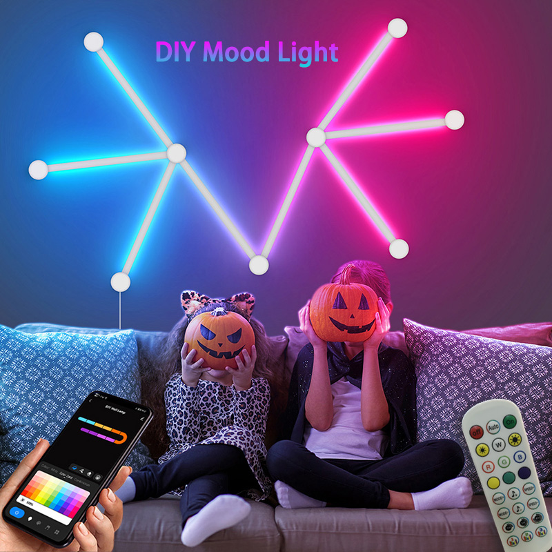 Smart Bulb - スマートRGBウォールランプ、Bluetoothアプリ接続LEDライトバー（音楽パーティー用）、DIYテレビバックライト、寝室ゲーム用雰囲気装飾