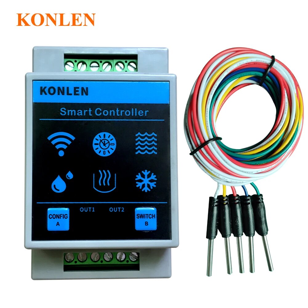Wifi Water Leak Detector - KONLEN Tuya 水位センサー WIFI コントローラースマートホーム漏水洪水警報リーク保護オーバーフロープールタンク流量検出器