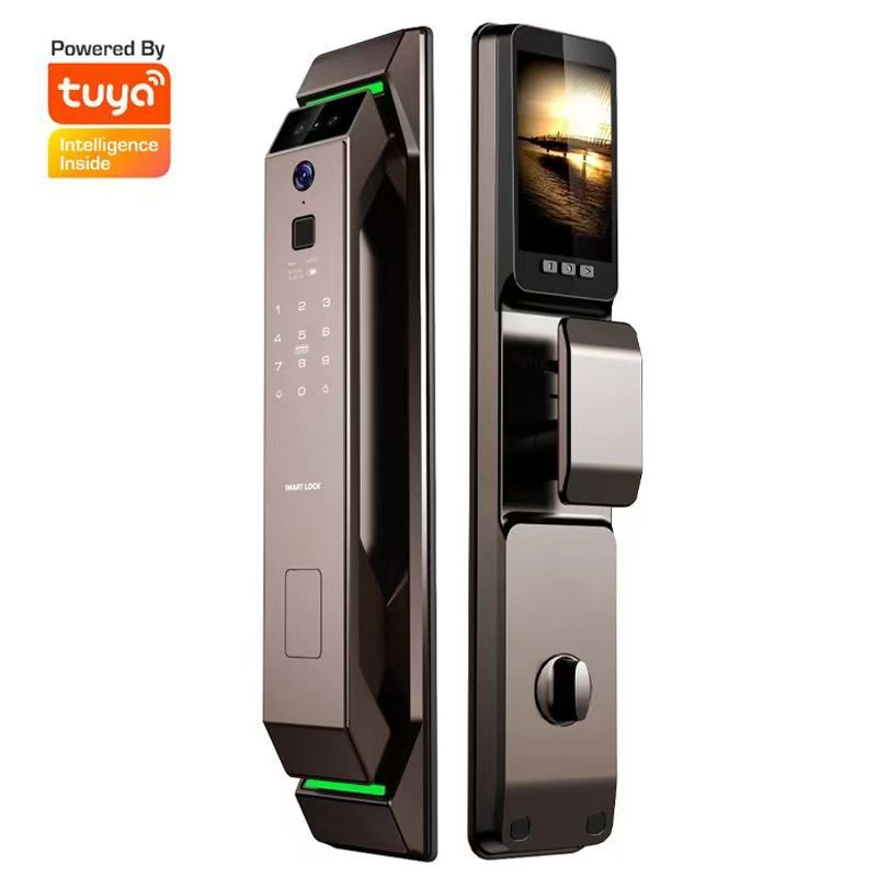 Video Doorbell - 3D顔認証指紋認証玄関ドアパスワードTUYAスマートロック盗難防止ドア電子錠