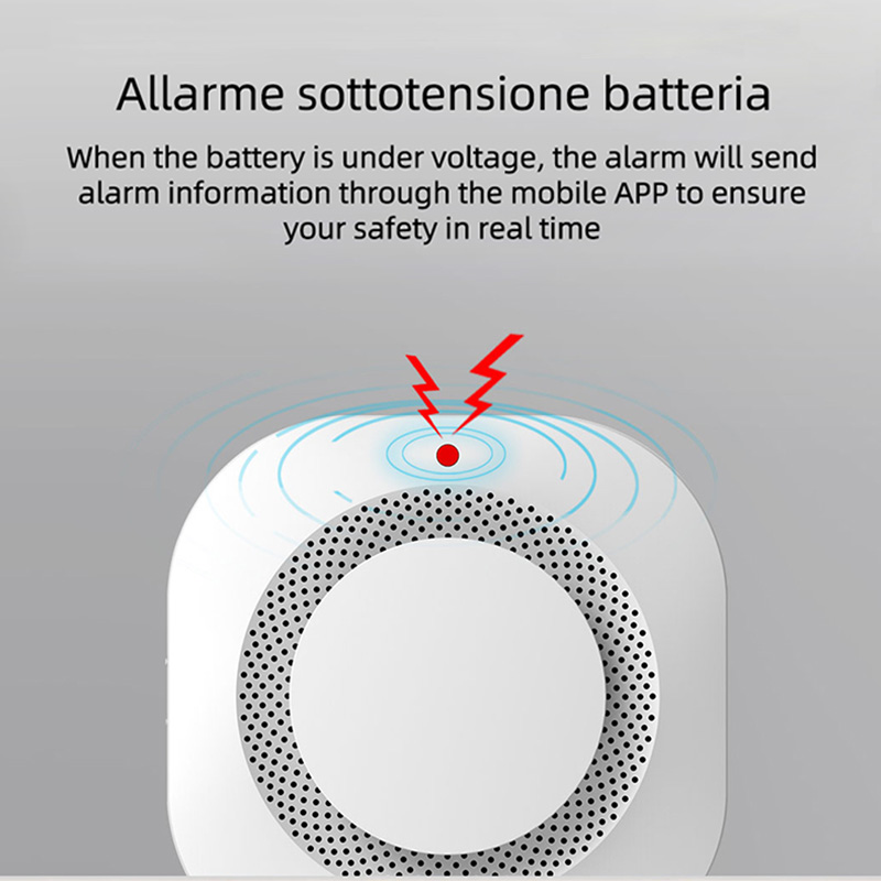Smart Smoke Detector - Tuya Zigbee 煙センサーホームセキュリティ警報システムスマートライフアプリ制御火災煙探知機高感度安全家庭用