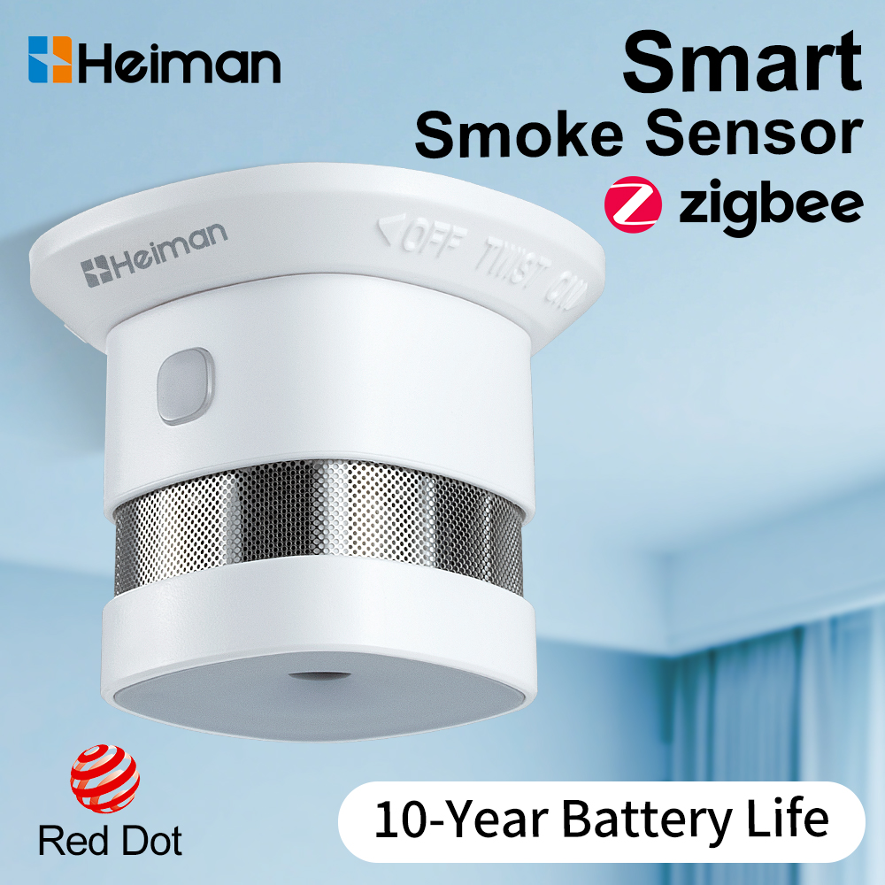 Smart Smoke Detector - HEIMAN Zigbee 煙探知機 – 火災警報センサー、高感度、スマートホームシステム、安全保護、送料無料