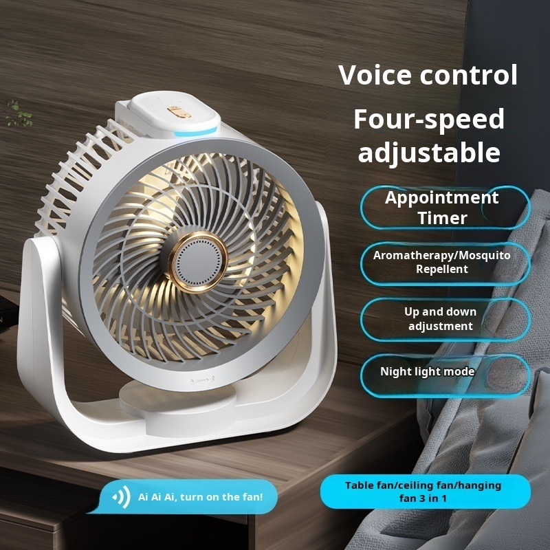 スマートデスクファン 音声起動ナイトライト 4段階速度調整可 - Smart Home Office のレビューと価格