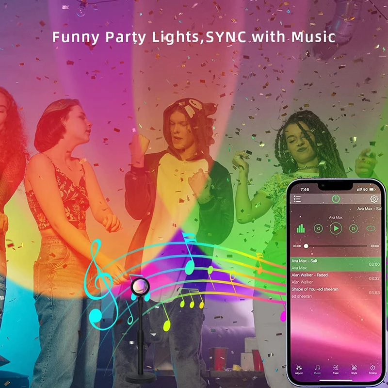 スマートLEDサンセットランプ,カラフルな変更ランプ,Blu - Smart Home Integration のレビューと価格