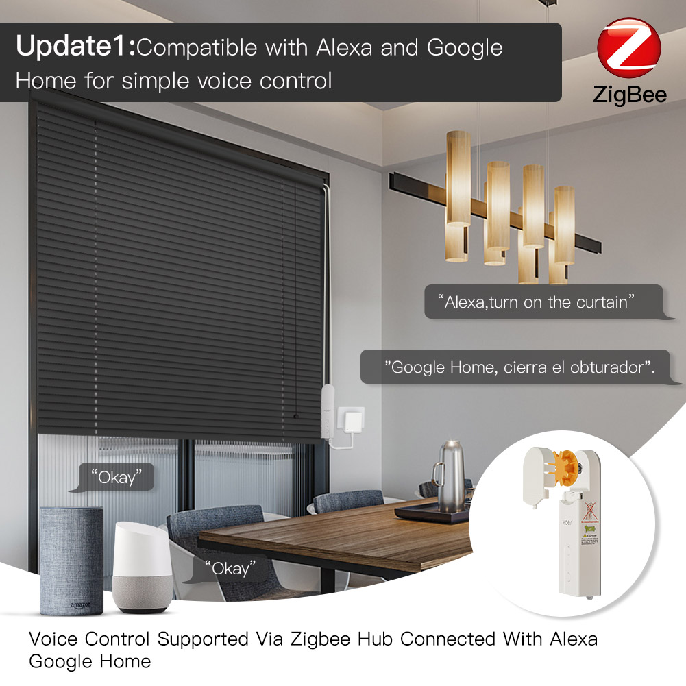 MOES ZigBee スマート DIY 電動ローラーブライ - Smart Home Voice Assistant のレビューと価格