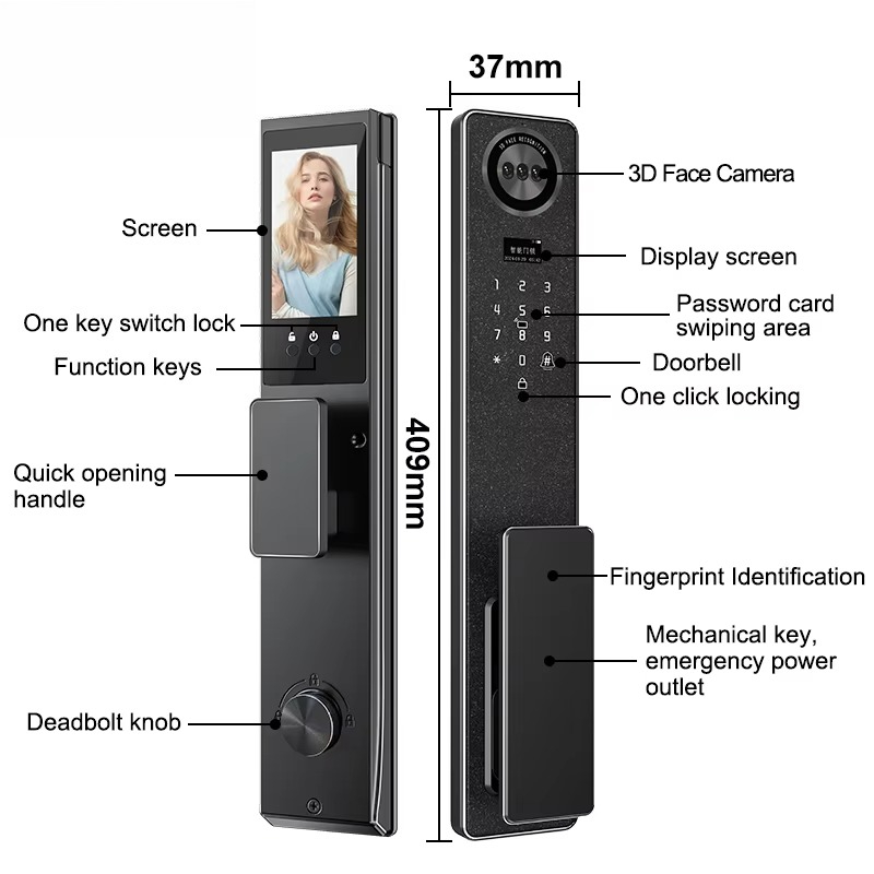 Tuya WiFi スマートドアロック、家庭用生体認証指紋ロ - Smart Home In Us のレビューと価格