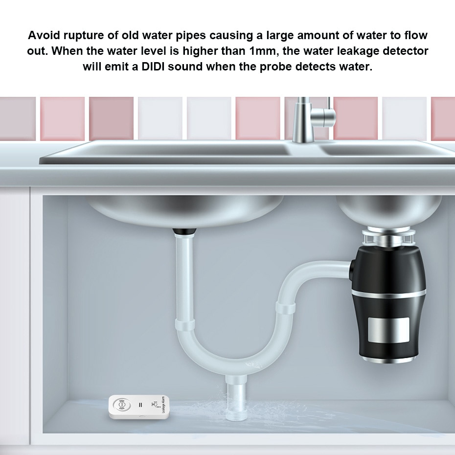 Kerui-ワイヤレス水センサー,漏れ検知器,キッチン,バス - Wifi Water Leak Detector のレビューと価格