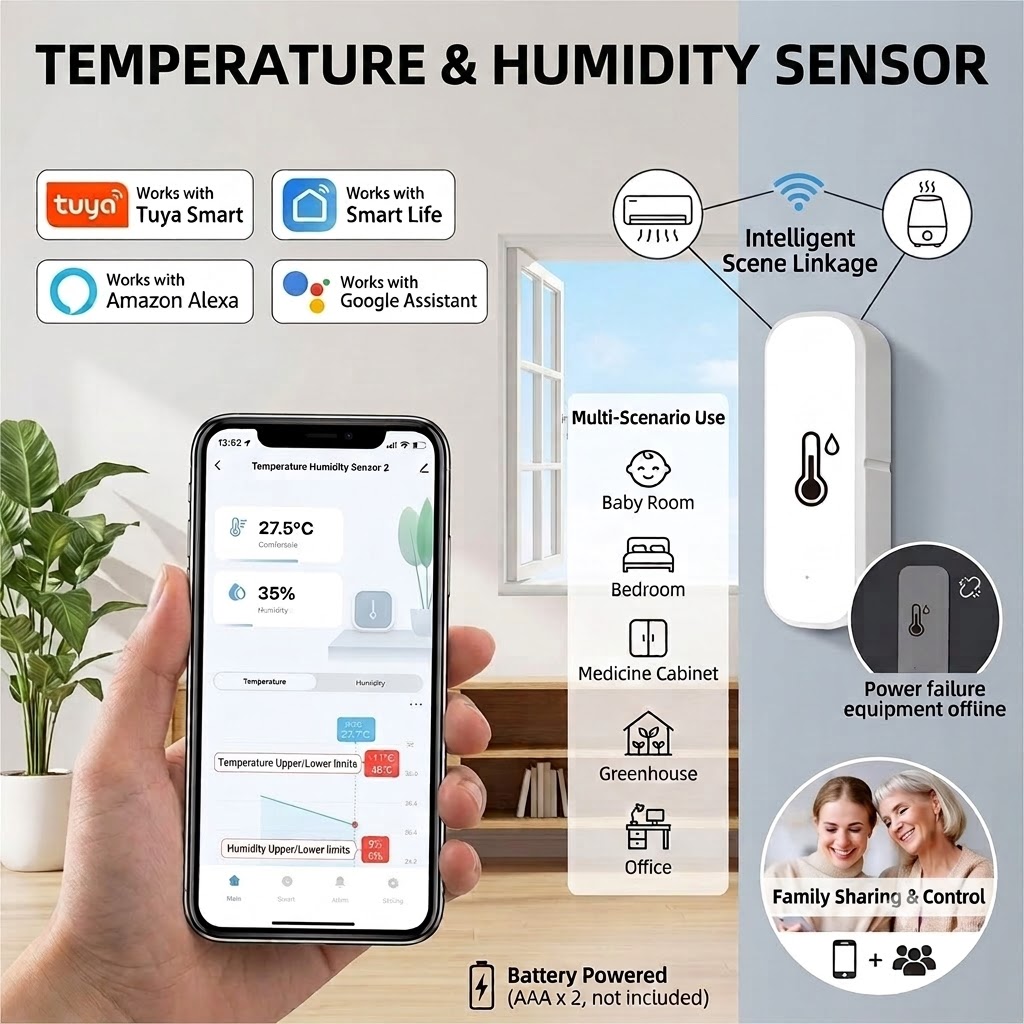Zigbeeスマート温度・湿度センサー 室内温度計 Tuya - Smart Home Furniture のレビューと価格