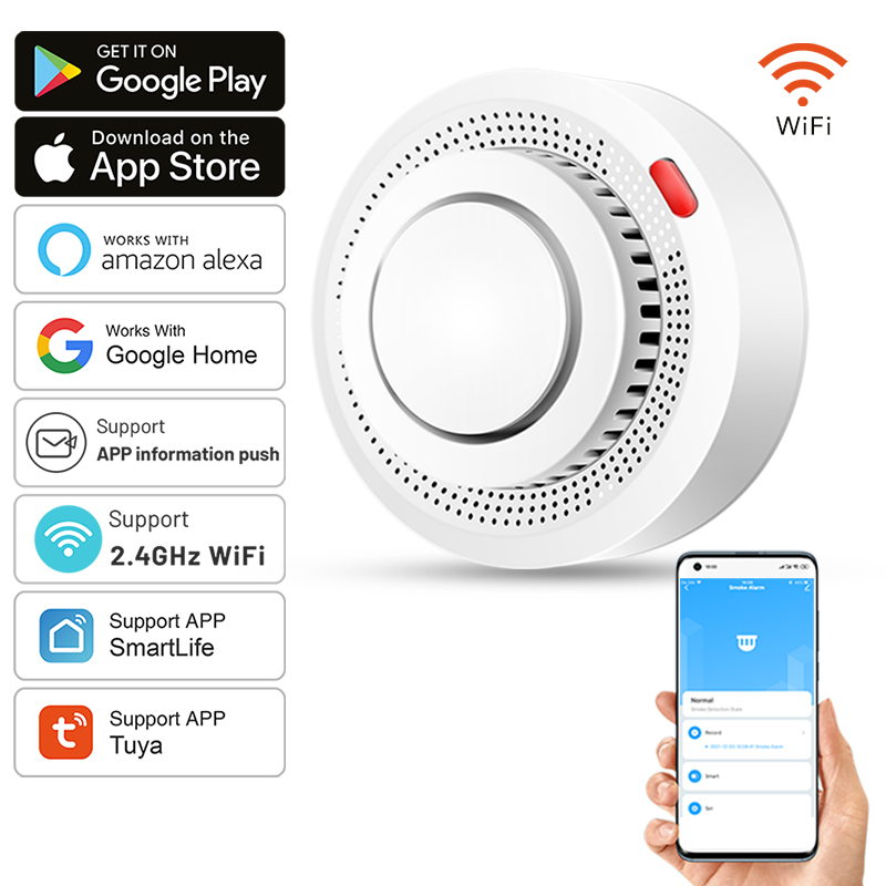 Tuya スマート WiFi 煙センサー防火煙探知機 85d - Smart Smoke Detector のレビューと価格