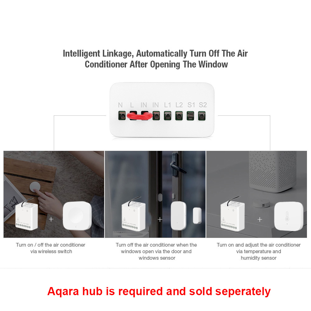 オリジナル Aqara スマート双方向制御モジュールリレース - Smart Home Xiaomi Devices のレビューと価格