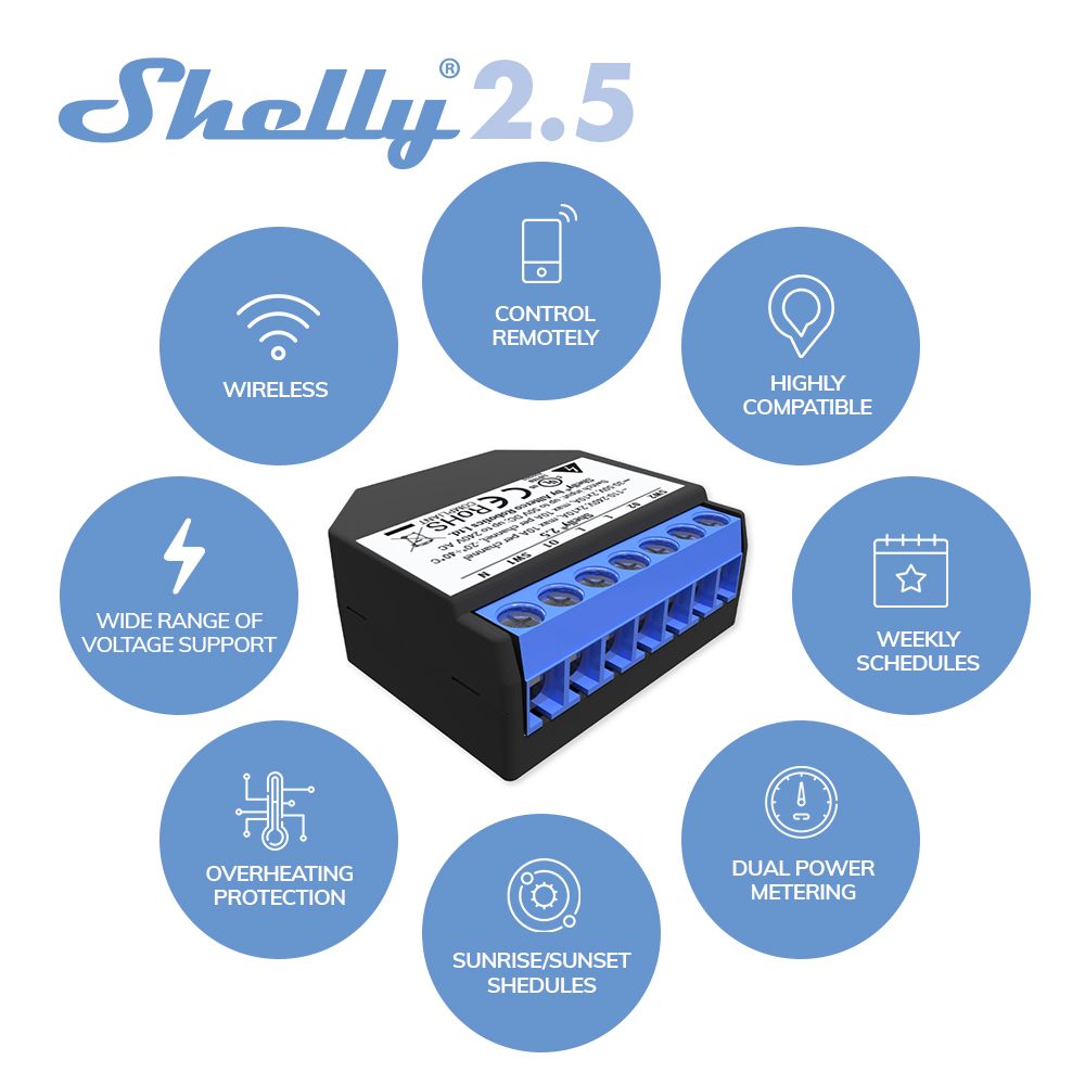 シェリー 2.5 スマートホームダブルリレー WiFi スイ - Smart Home Open Source のレビューと価格
