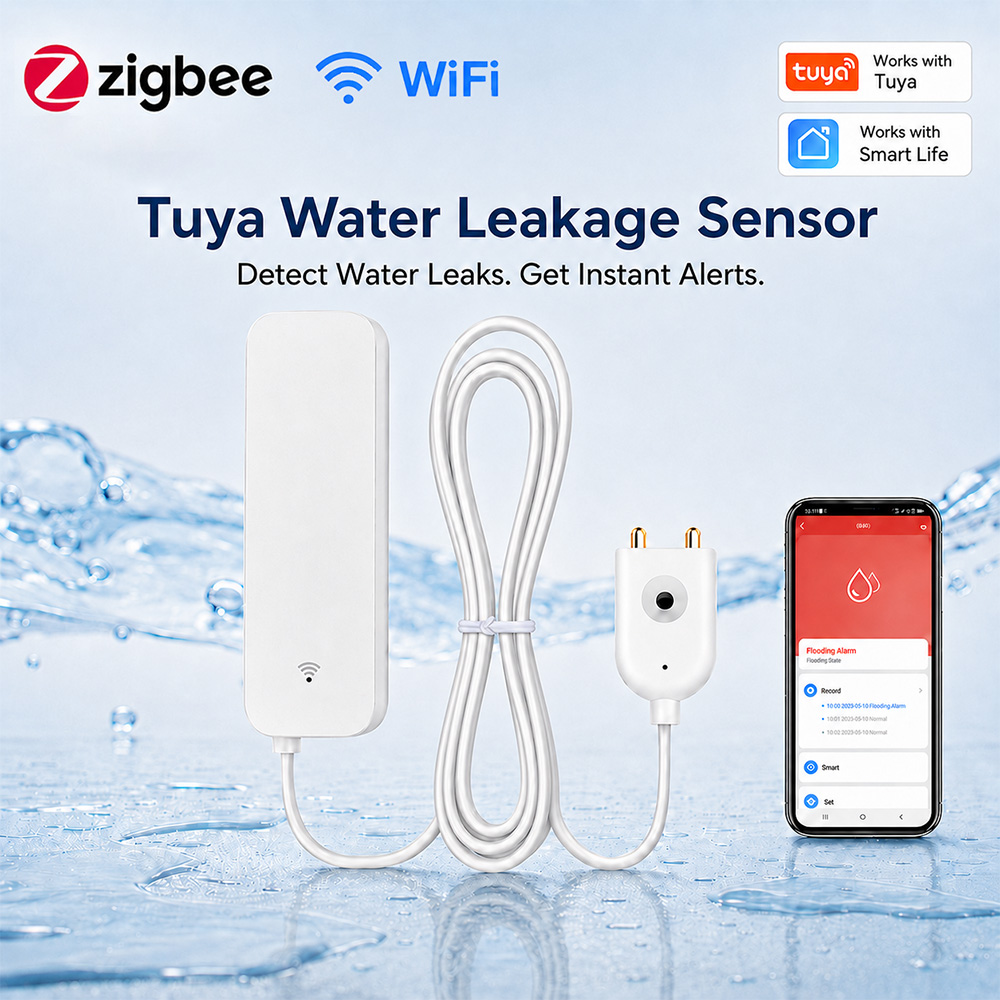 ZigBee WiFi 水漏れセンサー 洪水漏水警報器 Tu - Wifi Water Leak Detector のレビューと価格