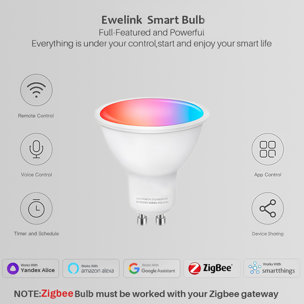 Ewelink GU10 Zigbee LED電球 Wifi - Smart Bulb のレビューと価格
