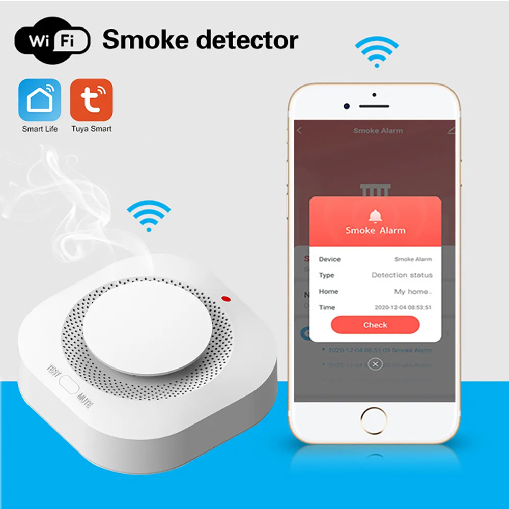 Tuya Zigbee WiFi スマート煙探知機ワイヤレス - Smart Smoke Detector のレビューと価格