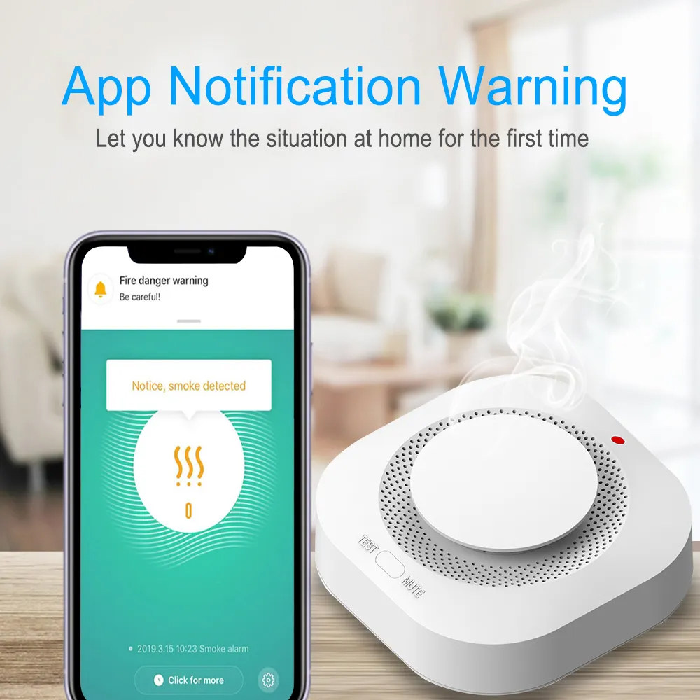 Tuya Zigbee WiFi スマート煙探知機ワイヤレス - Smart Smoke Detector のレビューと価格