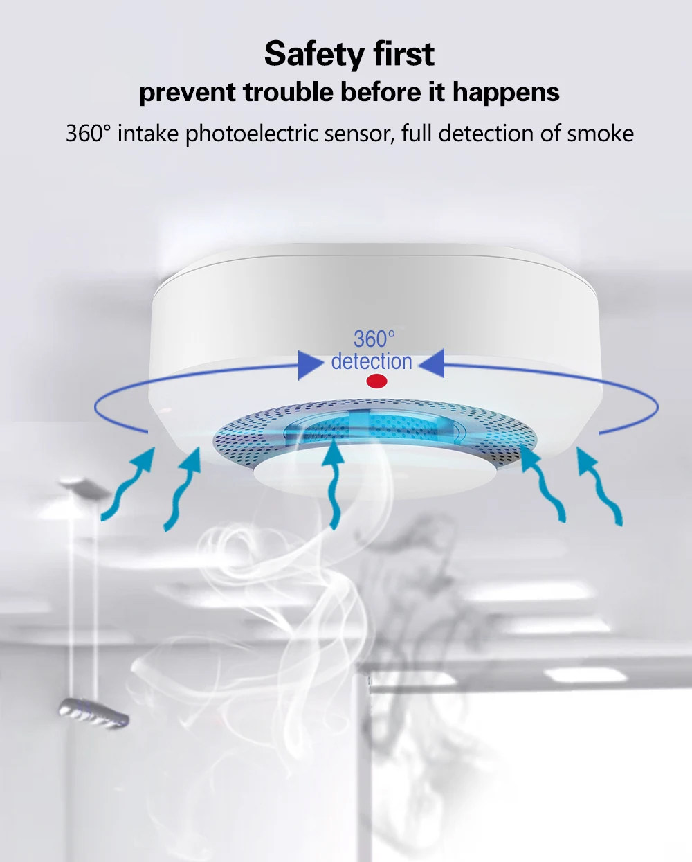 Tuya Zigbee WiFi スマート煙探知機ワイヤレス - Smart Smoke Detector のレビューと価格