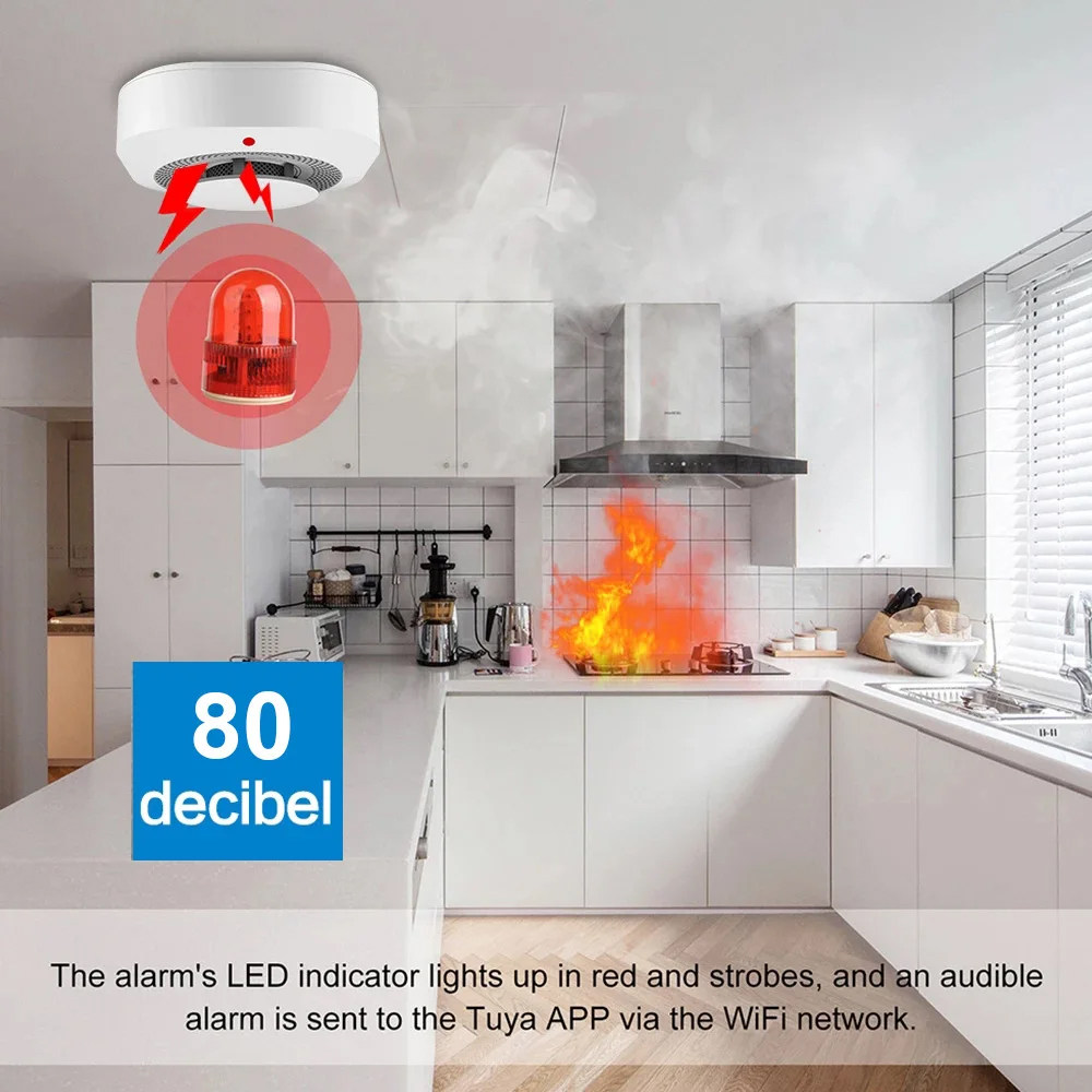Tuya Zigbee WiFi スマート煙探知機ワイヤレス - Smart Smoke Detector のレビューと価格