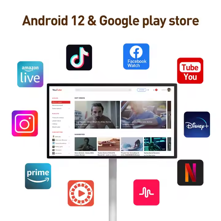 24インチAndroid 12搭載ポータブルLCDテレビ、ス - Smart Home Office のレビューと価格