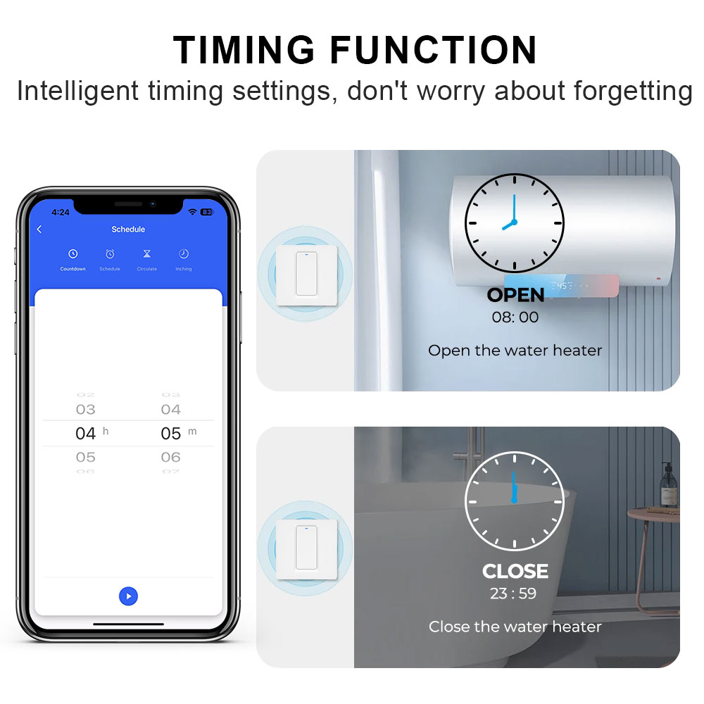 スマート給湯器スイッチ/WiFi&Bluetooth タッチ - Smart Home Integration のレビューと価格