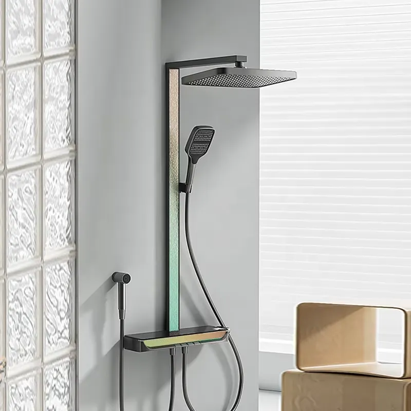 真鍮製デジタル滝シャワーセット壁掛けレインピアノスマートマッ - Smart Home In Us のレビューと価格
