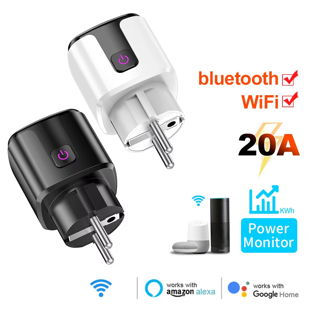 スマート 20A EU プラグ WiFi+Bluetooth - Smart Home Voice Assistant のレビューと価格