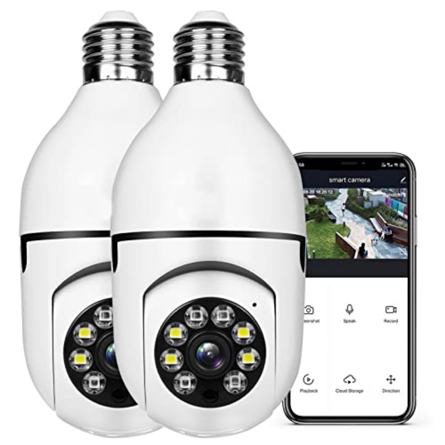 電球型1080PセキュリティワイヤレスカメラWifiスマート - Smart Bulb のレビューと価格