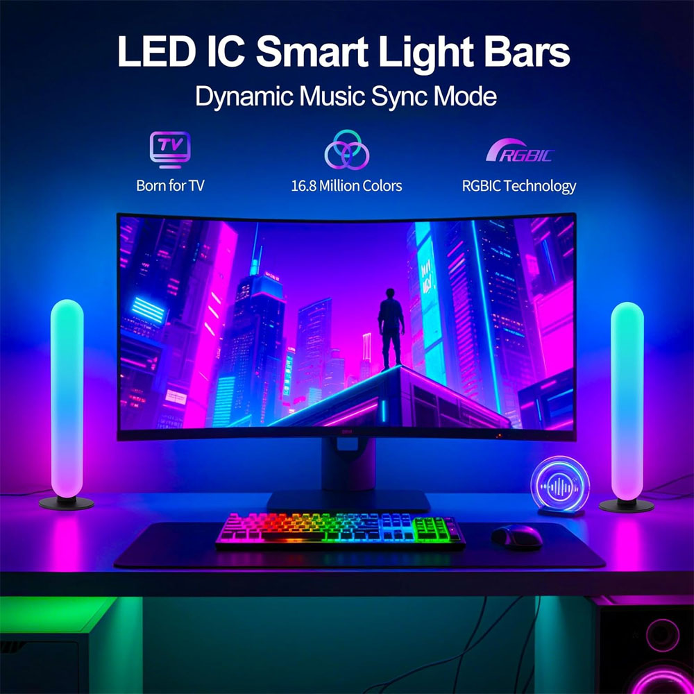 1/2/3個スマートLEDライトバー、1600万色変化テレビ - Smart Bulb のレビューと価格
