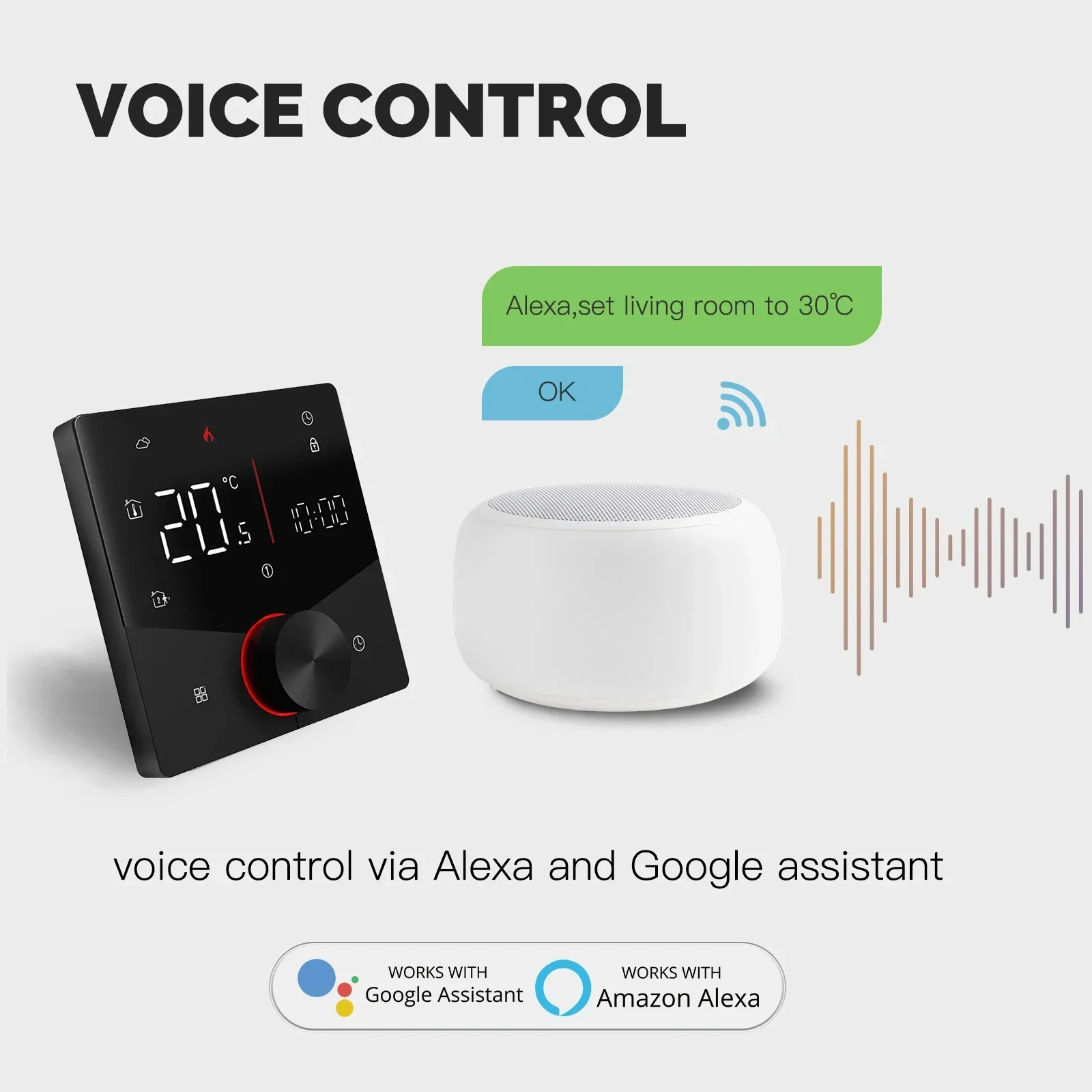 MOES Tuya WiFi スマートノブサーモスタット ガ - Smart Home Package のレビューと価格