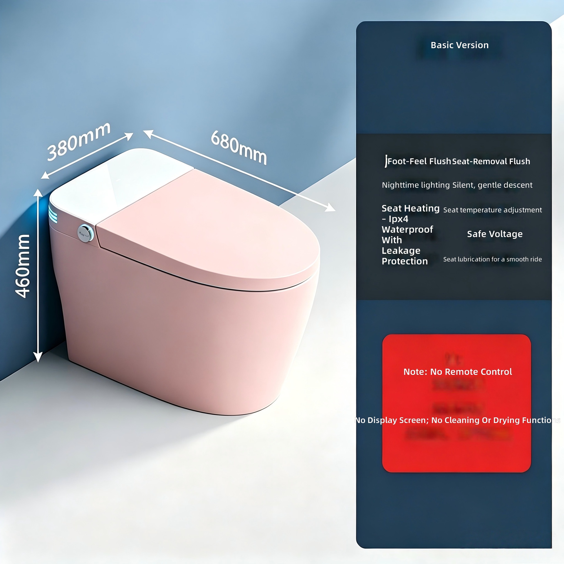 スマートトイレ、ピンク、オールインワン自動、水圧制限なし、サ - Smart Home In Us のレビューと価格