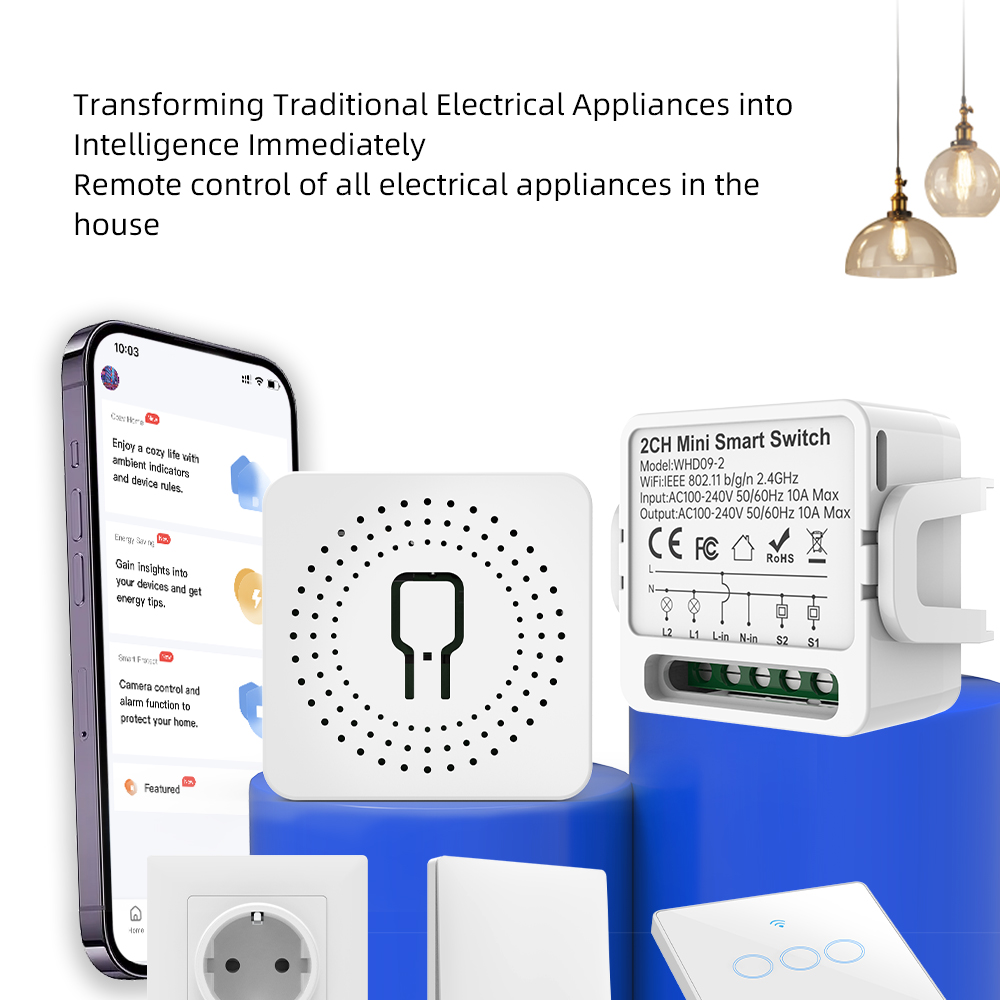 2ウェイTuyaスマートスイッチ2連スマートライトブレーカー - Smart Home Integration のレビューと価格