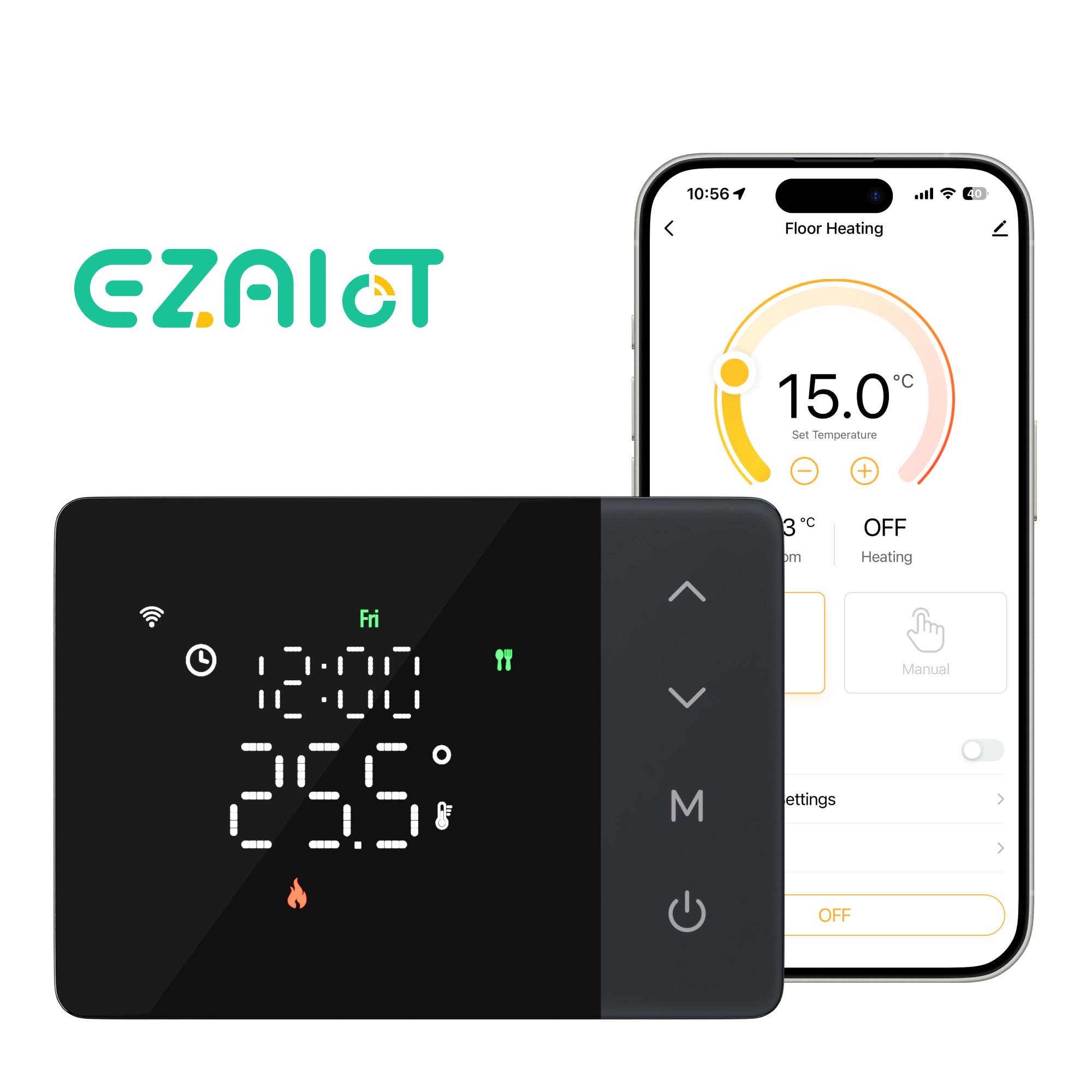 Tuyaスマートバッテリー式Wi-Fiサーモスタット、ガスボ - Smart Home Package のレビューと価格
