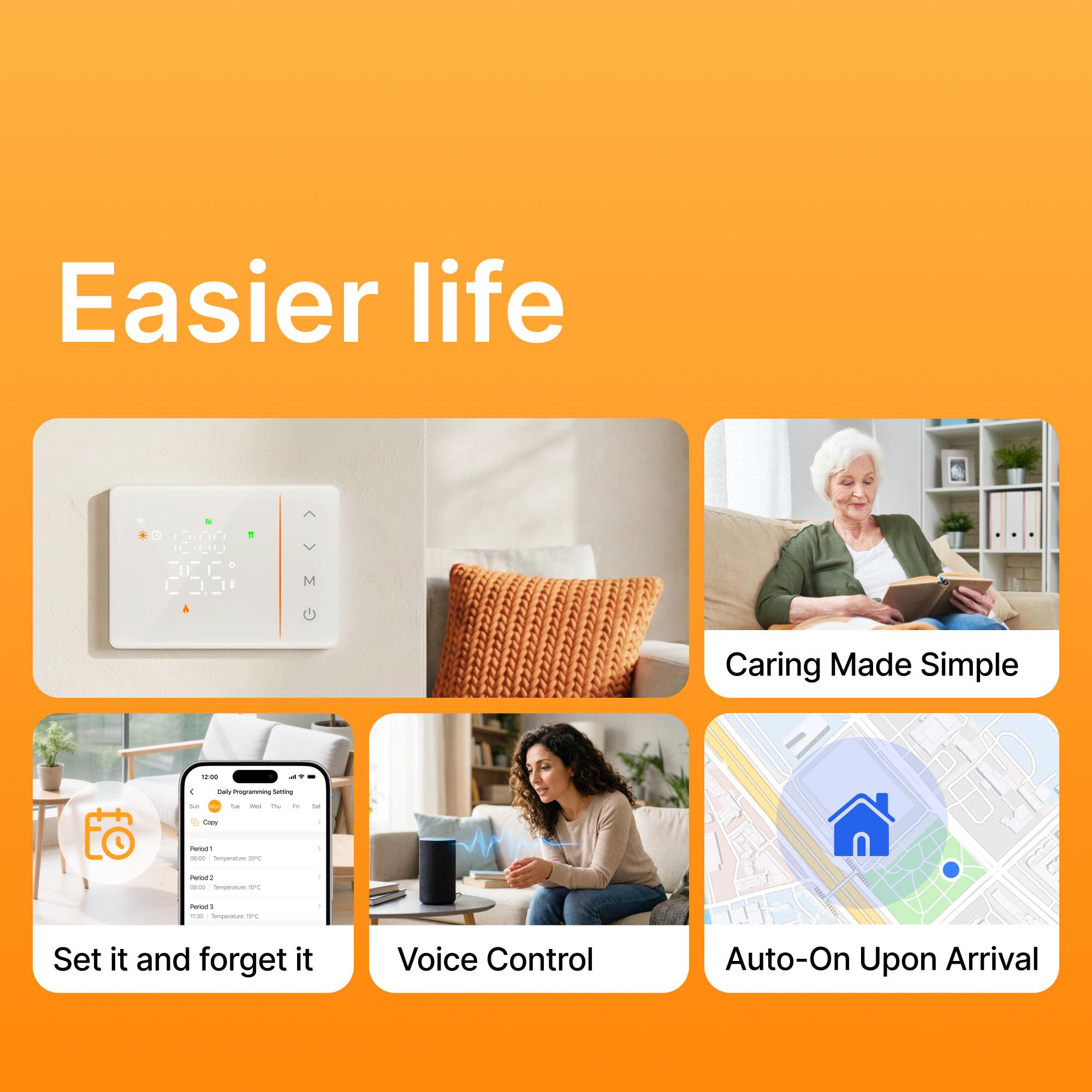 Tuyaスマートバッテリー式Wi-Fiサーモスタット、ガスボ - Smart Home Package のレビューと価格