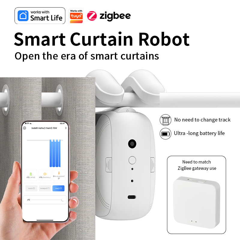 Zigbeeスマートカーテンドライバーロボット 自動カーテン - Smart Home Robot のレビューと価格