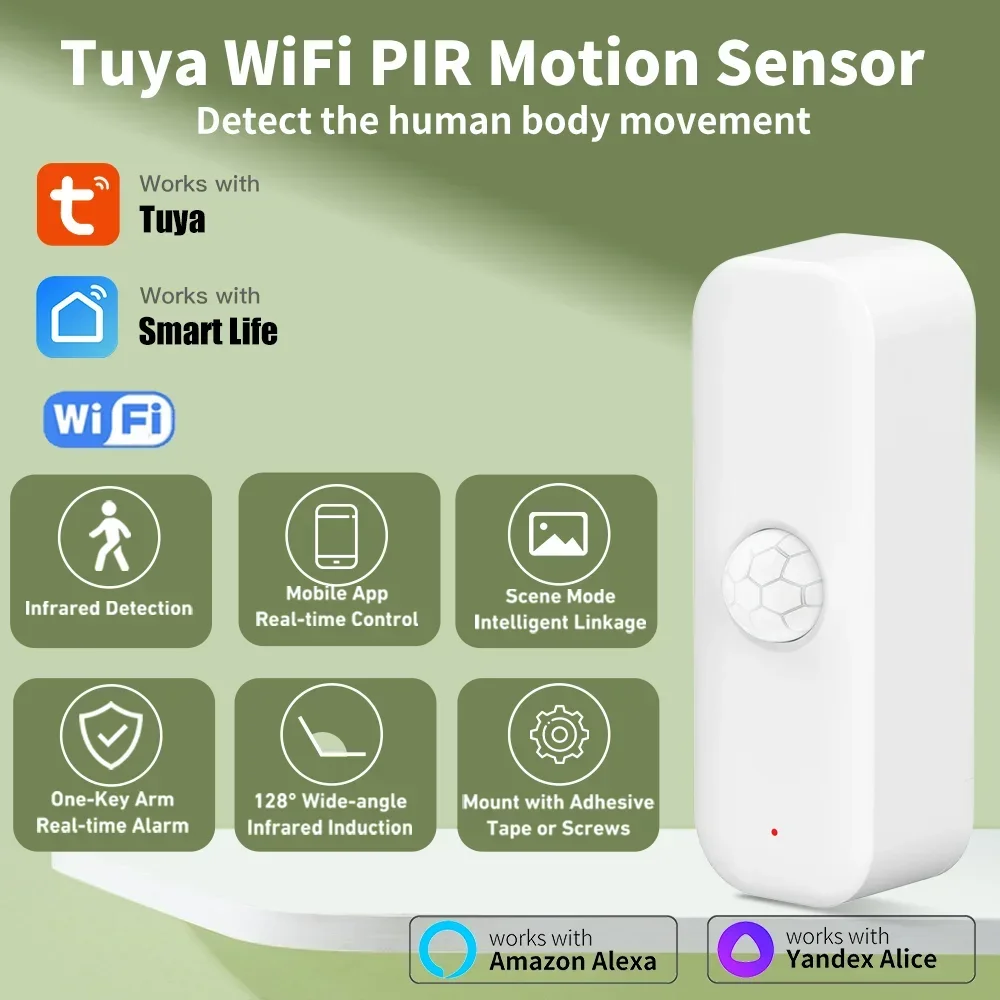 Tuya-Pirモーションセンサー,家庭用盗難防止デバイス, - Smart Home Integration のレビューと価格