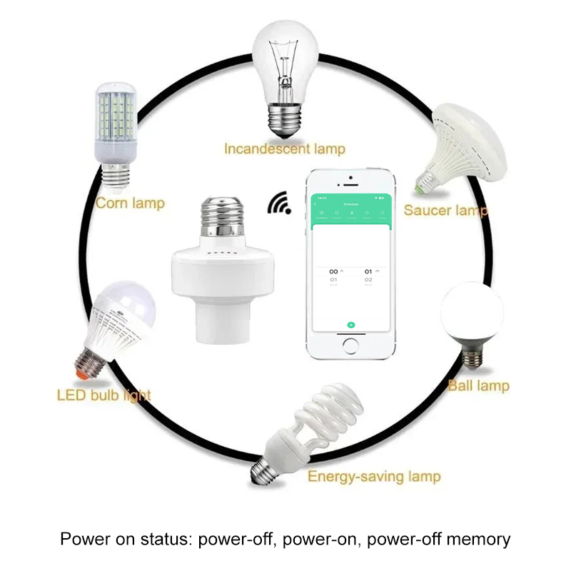 Tuya スマート E27 ソケットスイッチ APP コント - Smart Bulb のレビューと価格