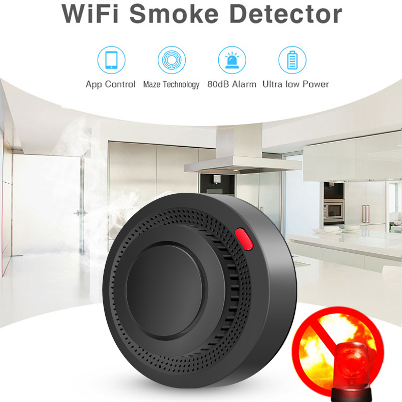 2.4G WiFi煙感知器ワイヤレスセンサー火災警報器家庭用 - Smart Smoke Detector のレビューと価格